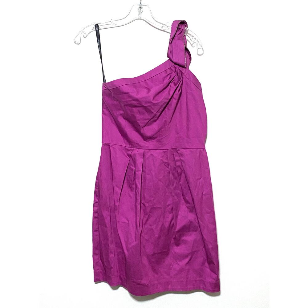 Bisou Bisou One Shoulder Dress Women 10 Pink Purple Barbiecore Date Night Party